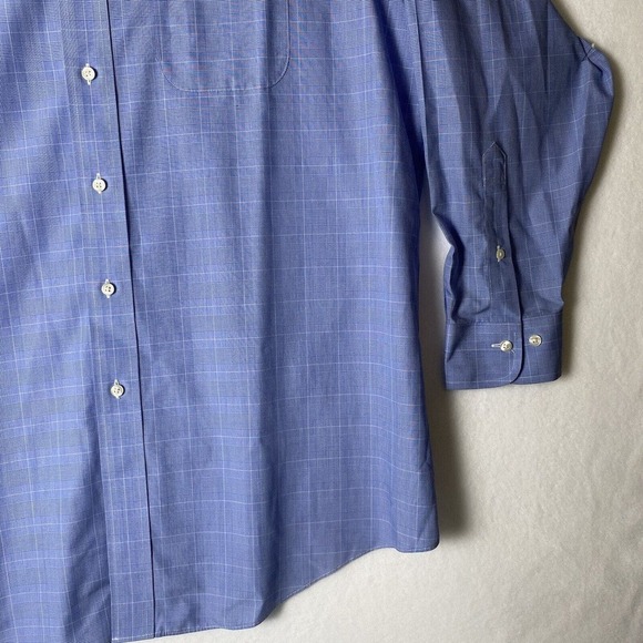 Brooks Brothers 1818 Mens Regent Fit Non Iron Dress Shirt Size 17 2/3 Blue EUC - Picture 7 of 16